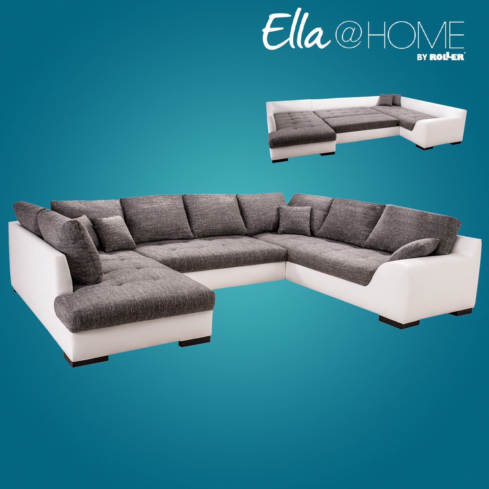 Wohnlandschaft von ELLA@HOME in weiß-grau