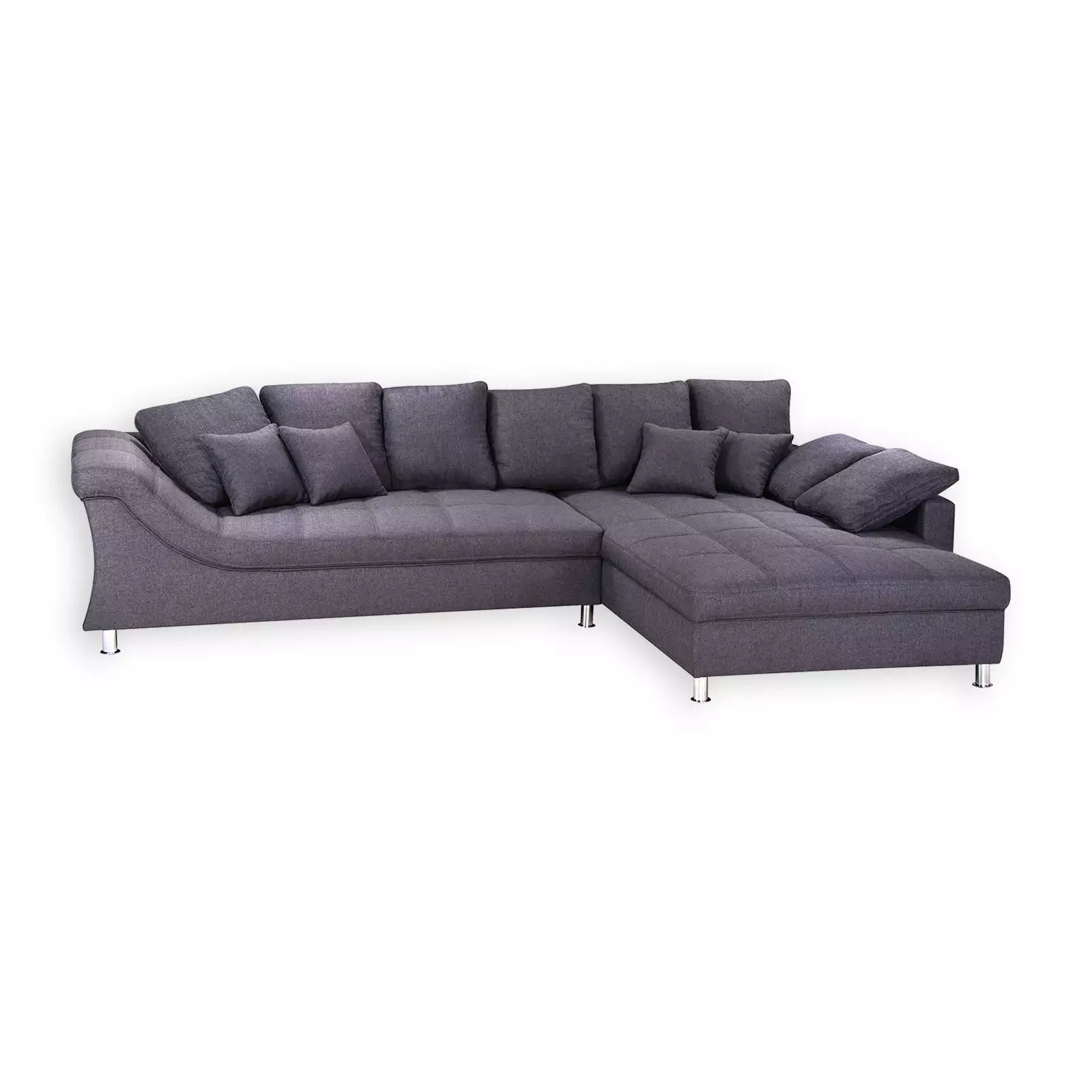 Ecksofa von ROLLER in anthrazit mit 12 Kissen - nur 699,99€