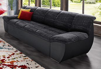 3-sitzer sofa in kunstleder softlux mit struktur stoff in schwarz pepper bei neckermann zum schnäppchenpreis