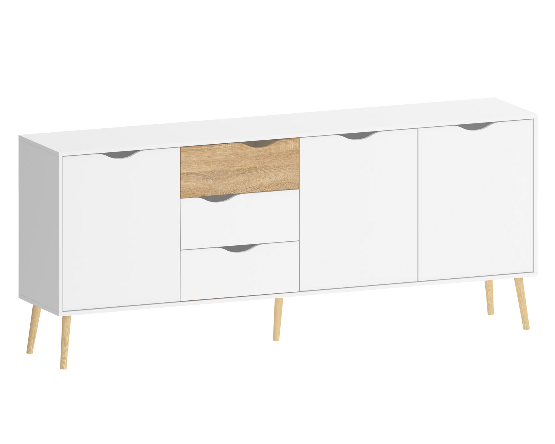 kommode delta aus dem dänischen bettenlager in weiß eiche 3+3 zum schnäppchenpreis