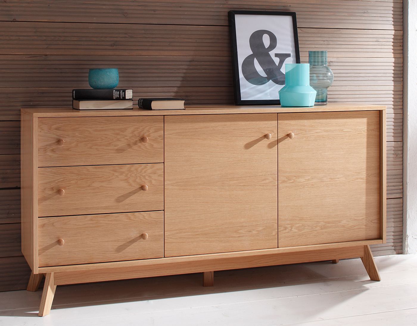 sideboard kensal von andas aus massivem eichenholz zum schnäppchenpreis