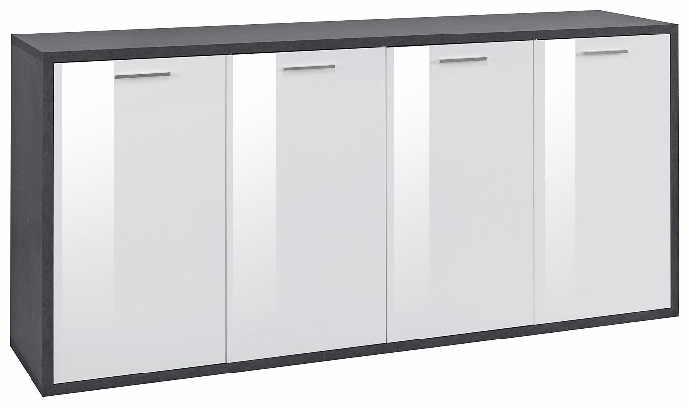 sideboard NEW SELINA von otto in hochglanz weiß schieferfarben 180 cm breit zum schnäppchenpreis