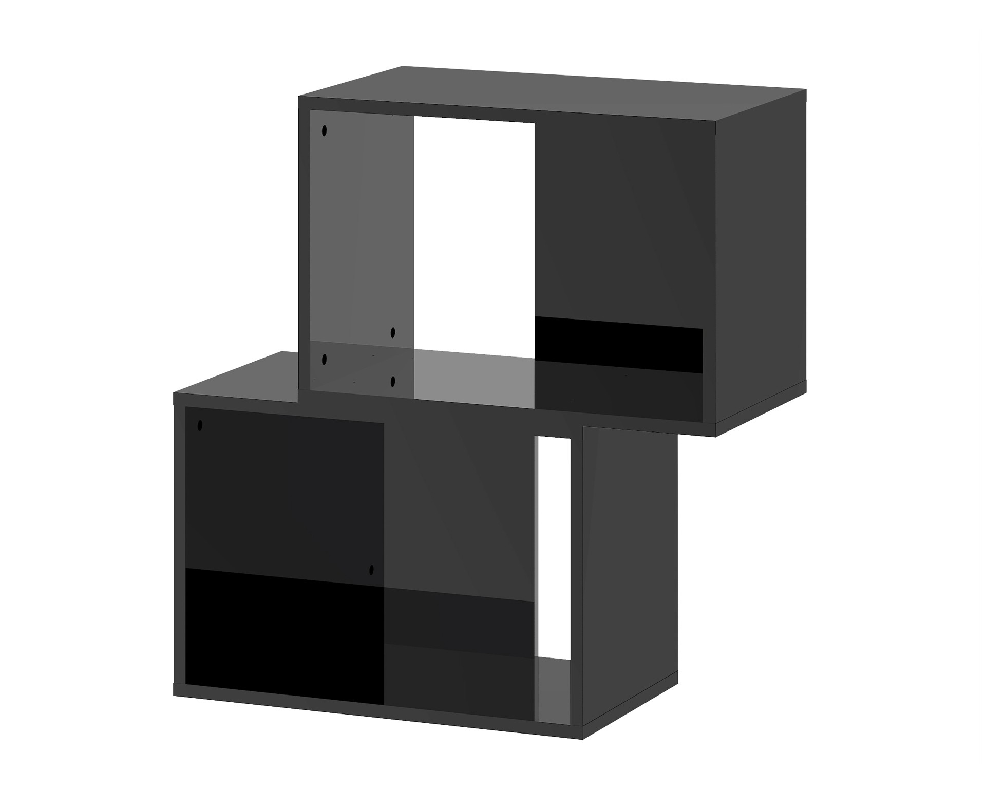 regal shape aus dem dänischen bettenlager zum schnäppchenpreis in hochglanz schwar