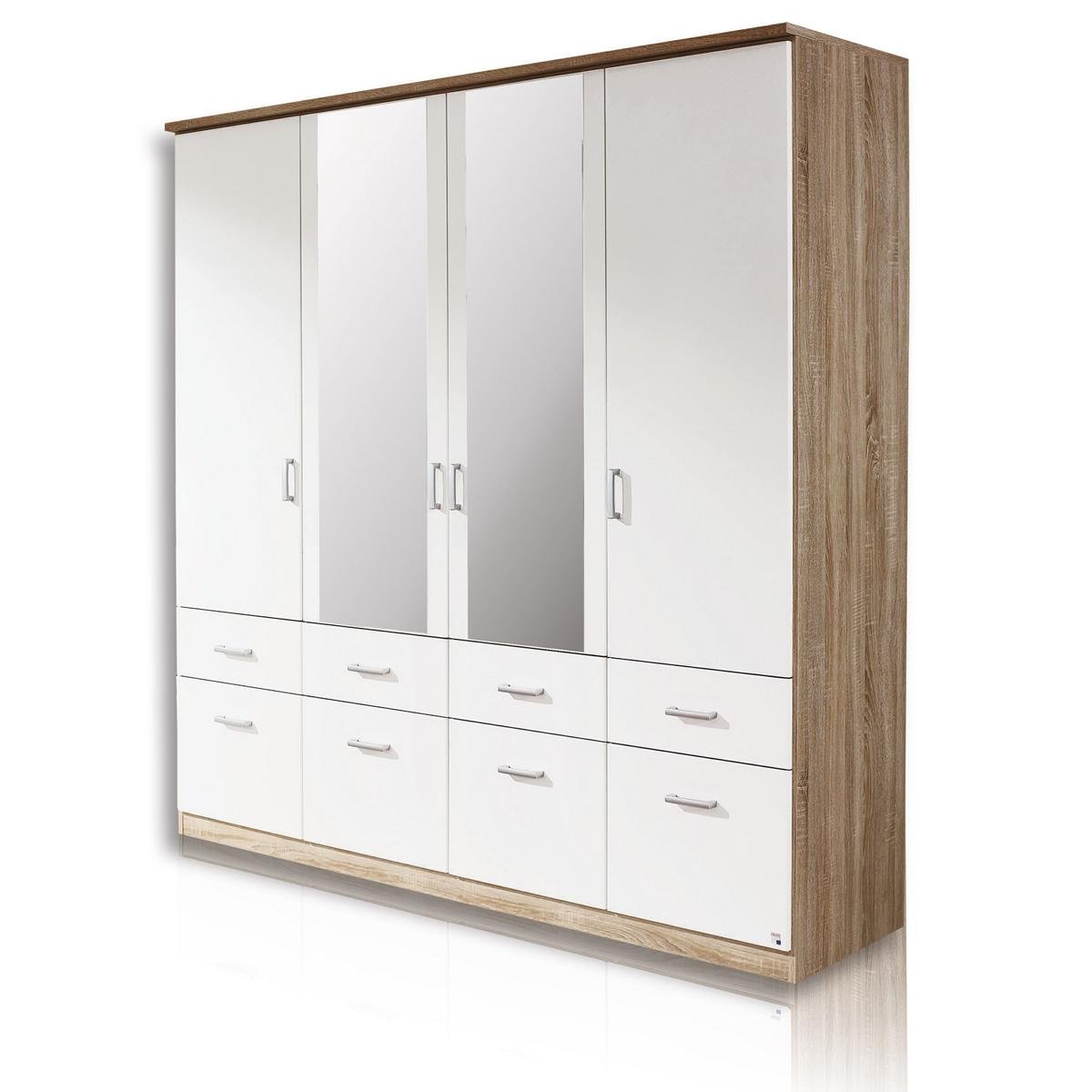 Kleiderschrank BREMEN von ROLLER in Sonoma-Eiche Weiß - nur 249,99€