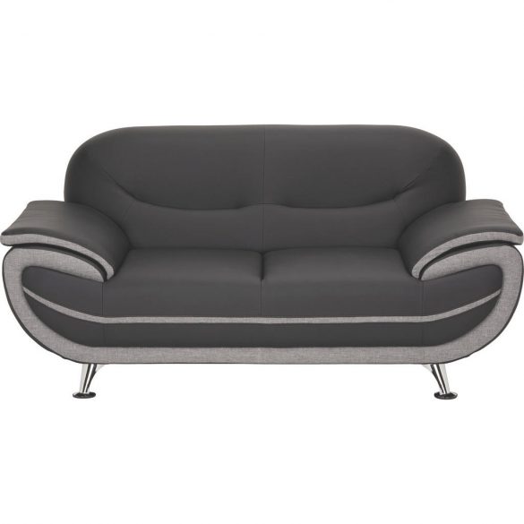 TI`ME ZWEISITZER-SOFA Lederlook, Webstoff Weiß