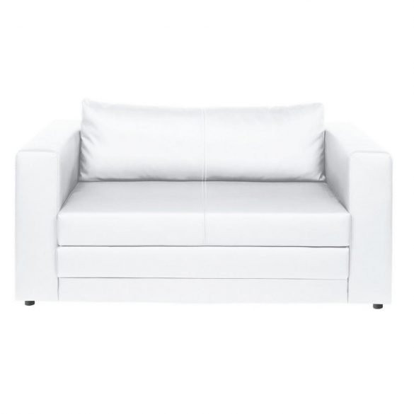 CARRYHOME SCHLAFSOFA Lederlook Weiß