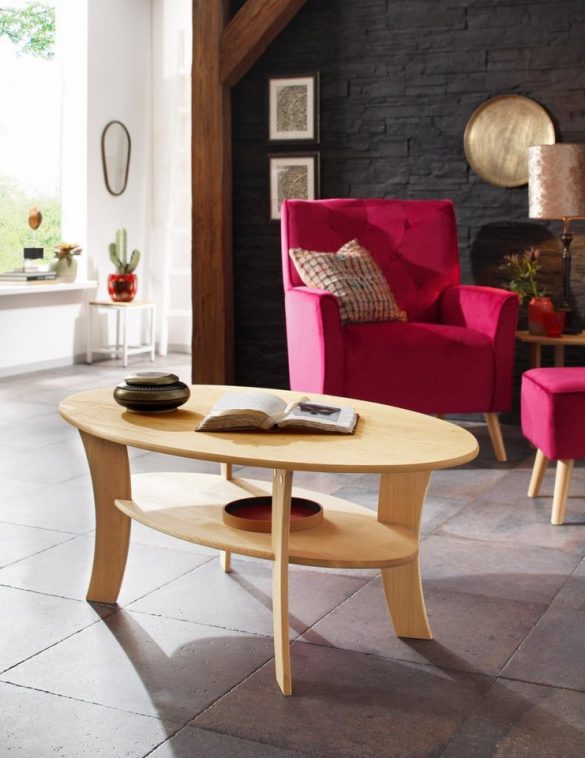 HOME AFFAIRE Couchtisch LENNE - Oval mit Ablage