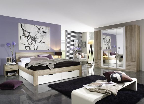 Bett MÜNCHEN Sanremo hell Nachbildung / Alpinweiß 180 cm