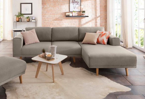 HOME AFFAIRE Polsterecke LASSE im scandinavischen Stil mit Holzfüßen
