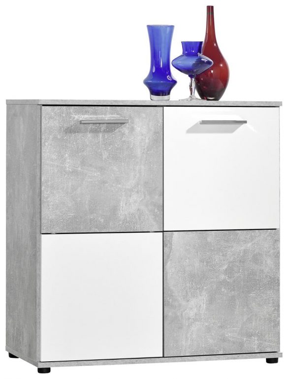 Kommode ZERO Beton-Optik/Weiß ca. 78 x 82 cm