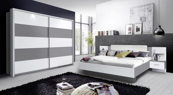 Schwebetürenschrank GINGER weiß-balat 220 cm