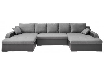 Wohnlandschaft PACO U grau/schwarz