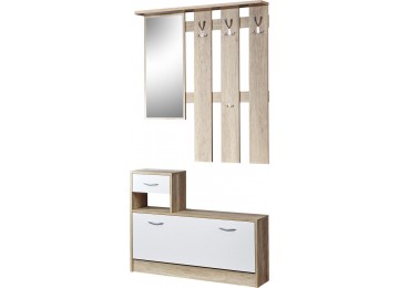 Garderobe RUDOLF Wildeiche-Nachbildung/weiß ca. 100 cm