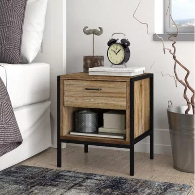 Nachttisch Amesbury Schwarz Braun