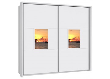Schwebetürenschrank ALAZNE weiß 220 cm