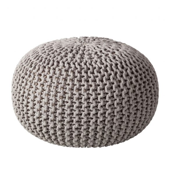 Strickpouf EDSON Hellgrau von TWENTYFOUR