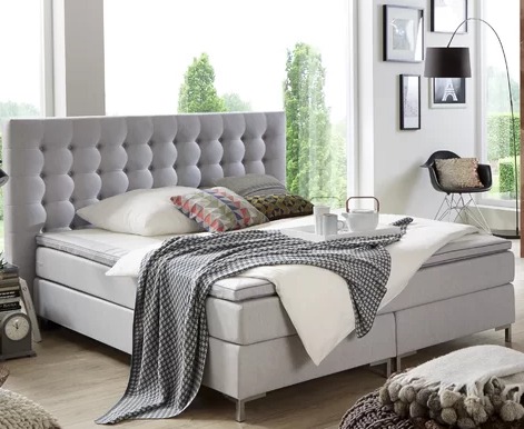 Boxspringbett Anni Grau