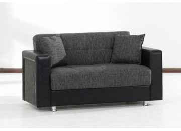 Sofa NINO 2-Sitzer schwarz/grau