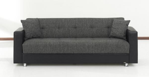 Sofa NINO 3-Sitzer schwarz/grau