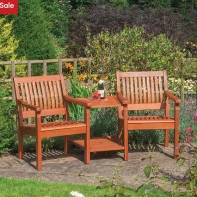 Doppelbank Willington Eukalyptus Massivholz