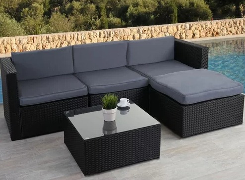 4-sitzer lounge set cotgrave dunkelgrau