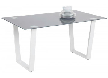 Glastisch PAUL grau/ weiß 150 x 90 cm
