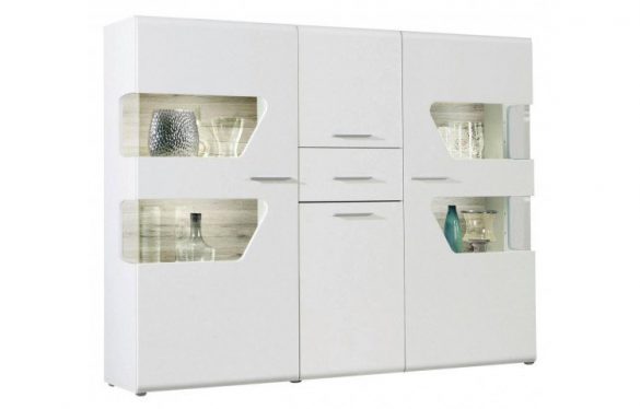 Highboard KANDO Hochglanz Weiß ca. 190cm