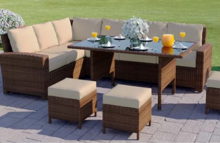 9-Sitzer Lounge-Set Braun