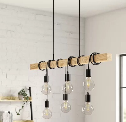 Linear-Pendelleuchte Burton 6-flammig