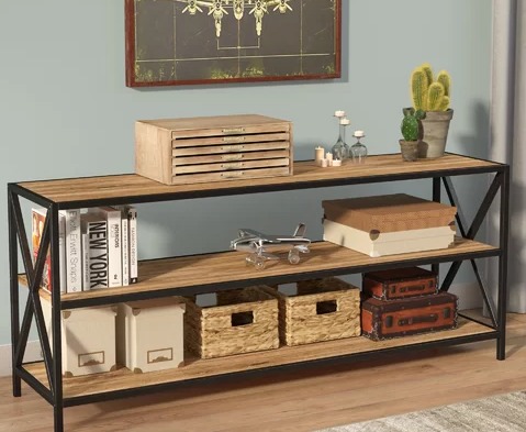 Media Etagere Bookcase Augustus recyceltes Holz