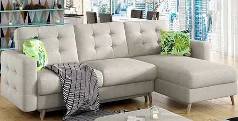 Ecksofa mit Bettfunktion Verdell Creme