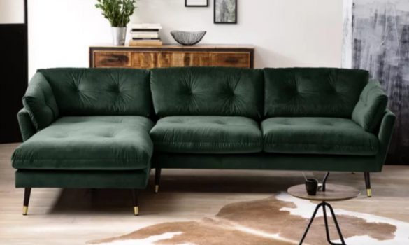 Ecksofa Calhern Dunkelgrün