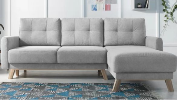 Ecksofa mit Bettfunktion Hellgrau