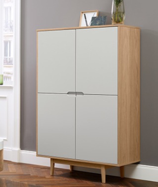Highboard Grau - Braun