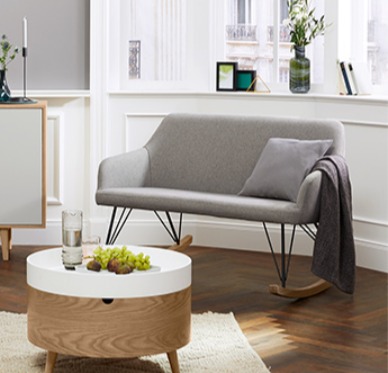 Schaukelsofa mit Eichenkufen