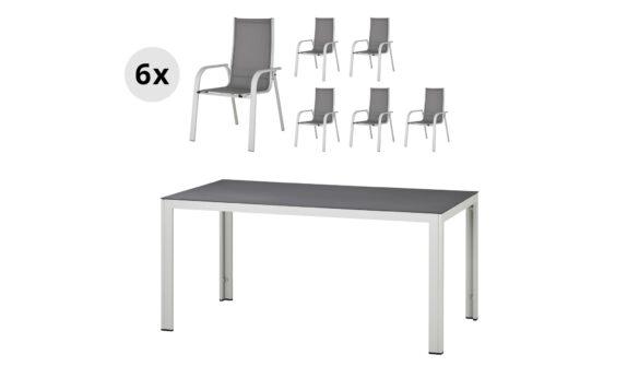 Garten-Sitzgruppe, 7-teilig ICY 90x160
