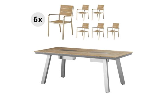 Garten-Sitzgruppe, 7-teilig KANSAS
