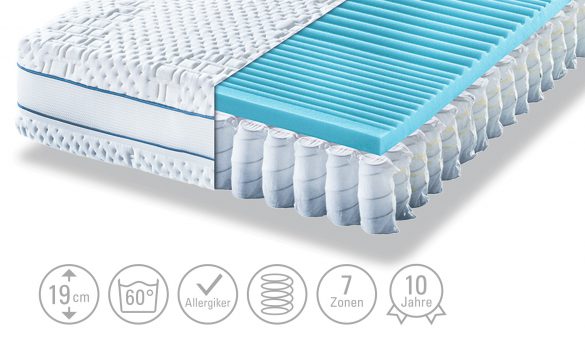 Tonnentaschenfederkern-Matratze AQUA MED T