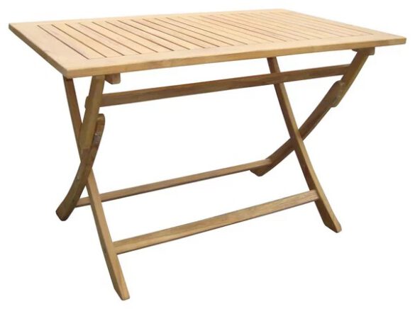 GARTENTISCH (120x70) Holz, Metall Edelstahlfarben, Teakfarben