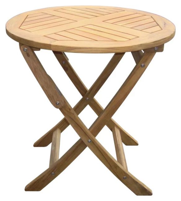 GARTENTISCH Holz, Metall Edelstahlfarben, Teakfarben