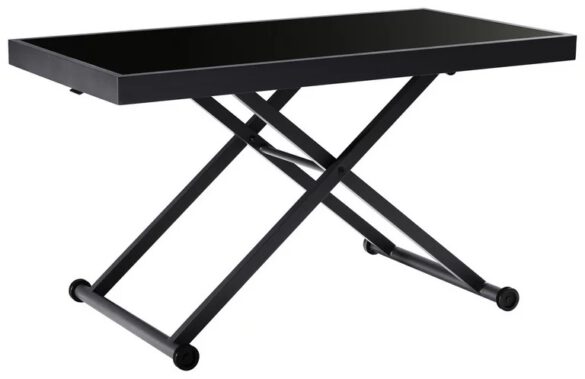 GARTENTISCH Metall, Glas Grau, Schwarz