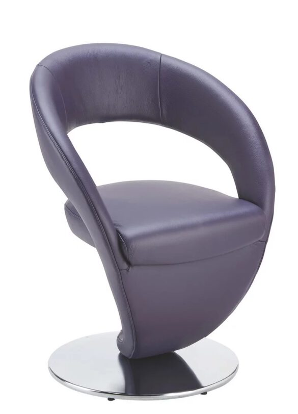 STUHL Echtleder BROMBEERE