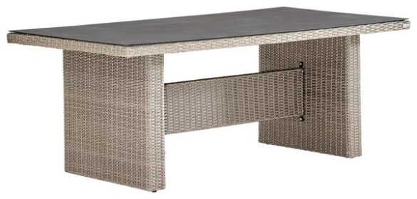 GARTENTISCH Metall, Kunststoff, Glas Grau, Beige