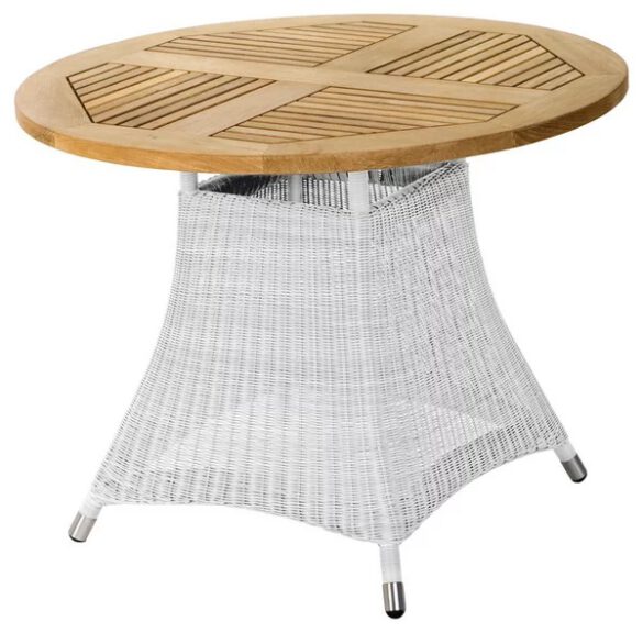 Gartentisch LOOMUS mit Teakholz und Geflecht