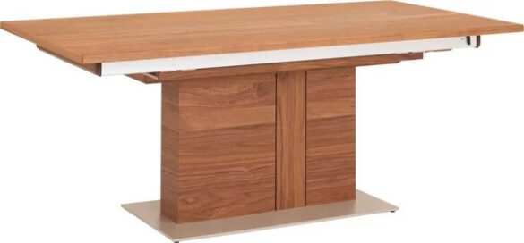 ESSTISCH Amerikanischer Nussbaum furniert rechteckig Nussbaumfarben, Edelstahlfarben