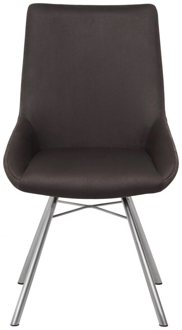 STUHL Lederlook, Mikrofaser Edelstahlfarben, Dunkelgrau