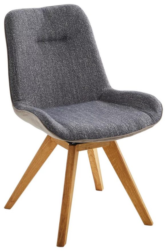 STUHL Wildeiche massiv Schwarz, Eichefarben, Cappuccino