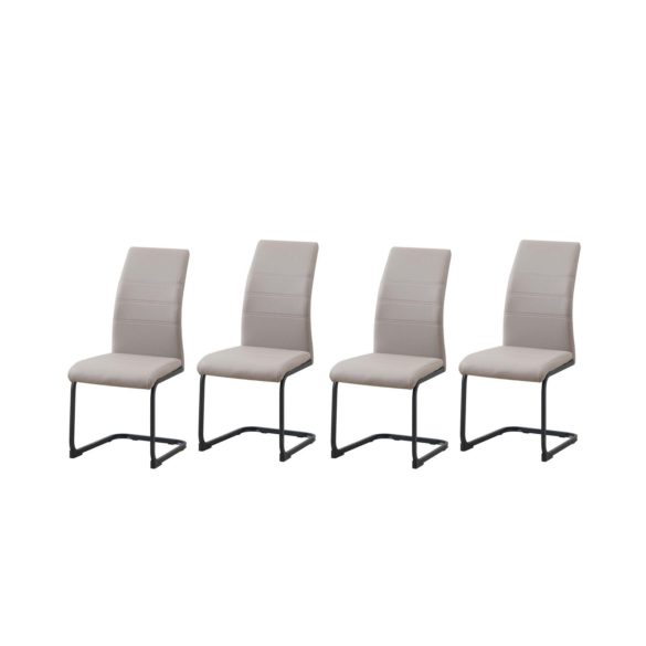 HTI-LINE Freischwinger SCHWINGSTUHL 4er Set PU CAPPUCINO SallyP