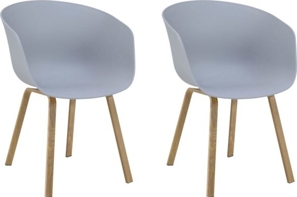 Schalenstuhl Metallbeine in Holzoptik von SalesFever im 2er-Set