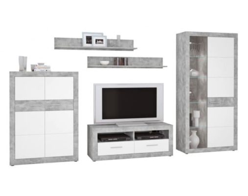 Wohnwand Beton Optik